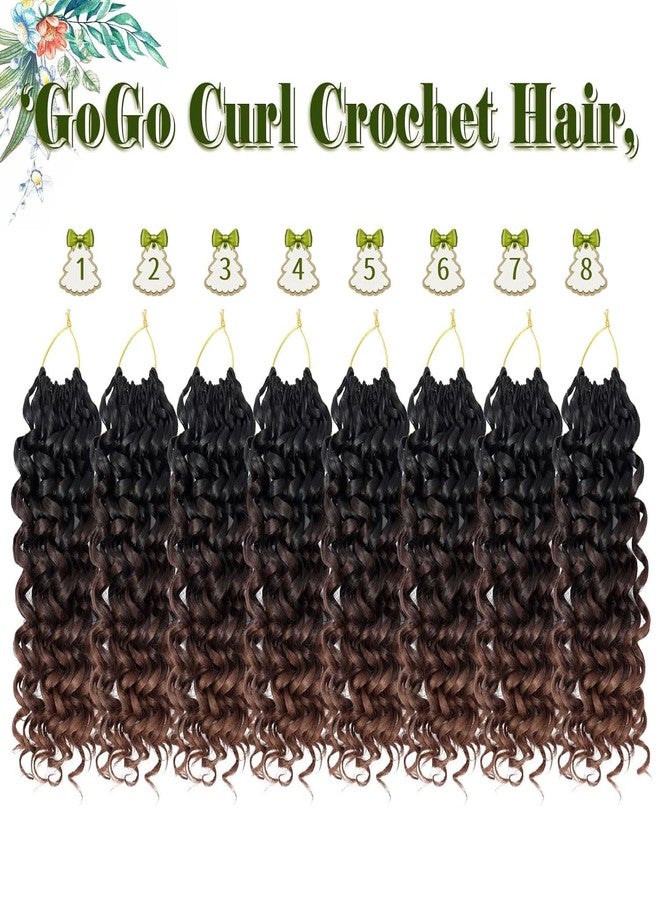 Vomella GoGo Curl Crochet Hair for Black Women 8 Packs 12 Inch Water Wave Beach Curl Synthetic Deep Twist Curly Crochet Hair Extensions T1B/4/30 - Image 4