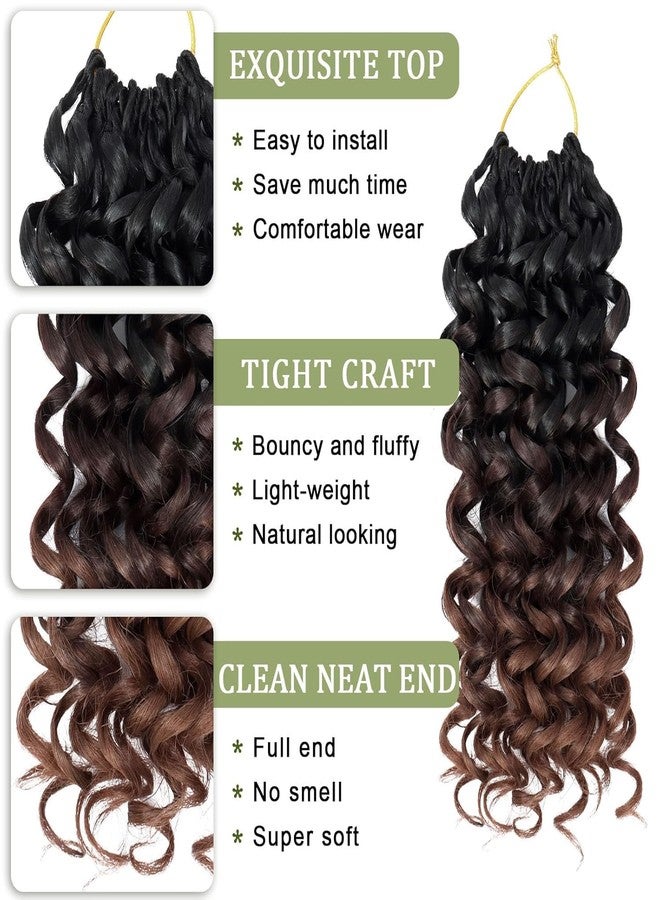 Vomella GoGo Curl Crochet Hair for Black Women 8 Packs 12 Inch Water Wave Beach Curl Synthetic Deep Twist Curly Crochet Hair Extensions T1B/4/30 - Image 3