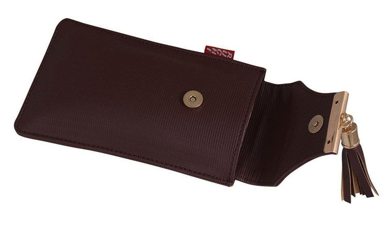 Tickles Pouch Case for All Cellular Phones 6 Inches and Below(Cloth/Brown) Size: 6.5 Inches - Image 3