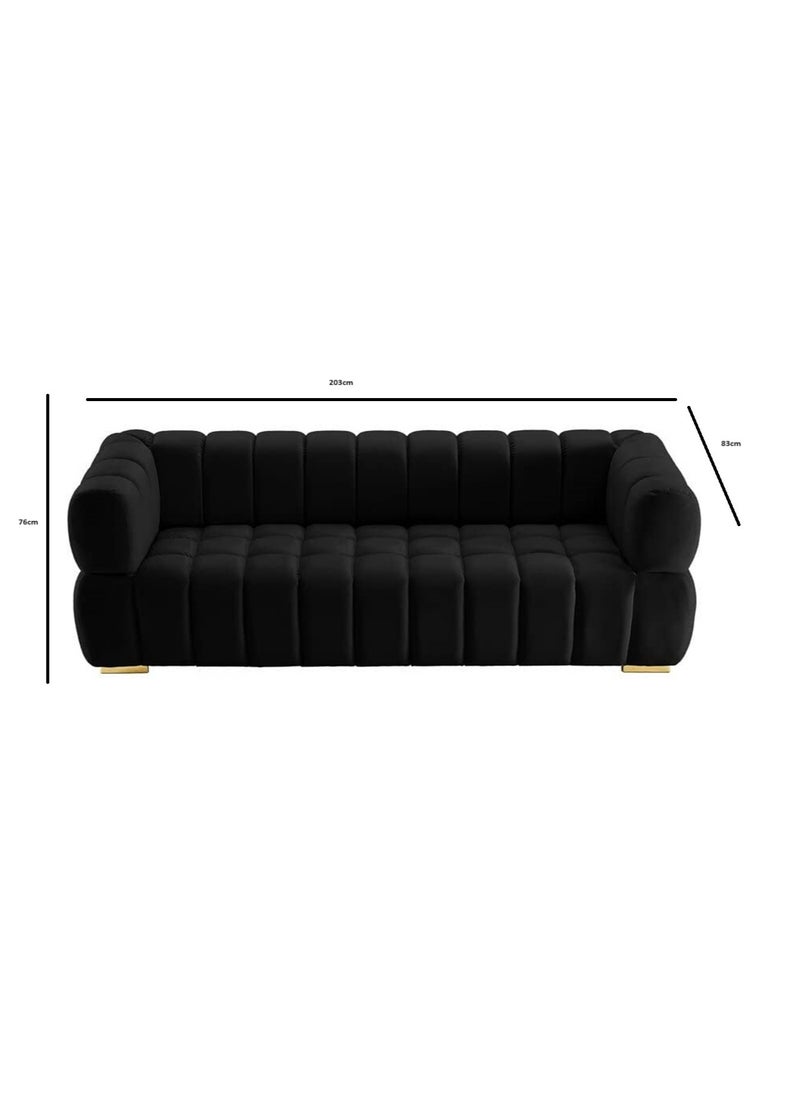 Comfynest - Luxurious Three-Seater Velvet Arm Sofa Ideal for Living Rooms, Guest Rooms, and Hotels - Image 1