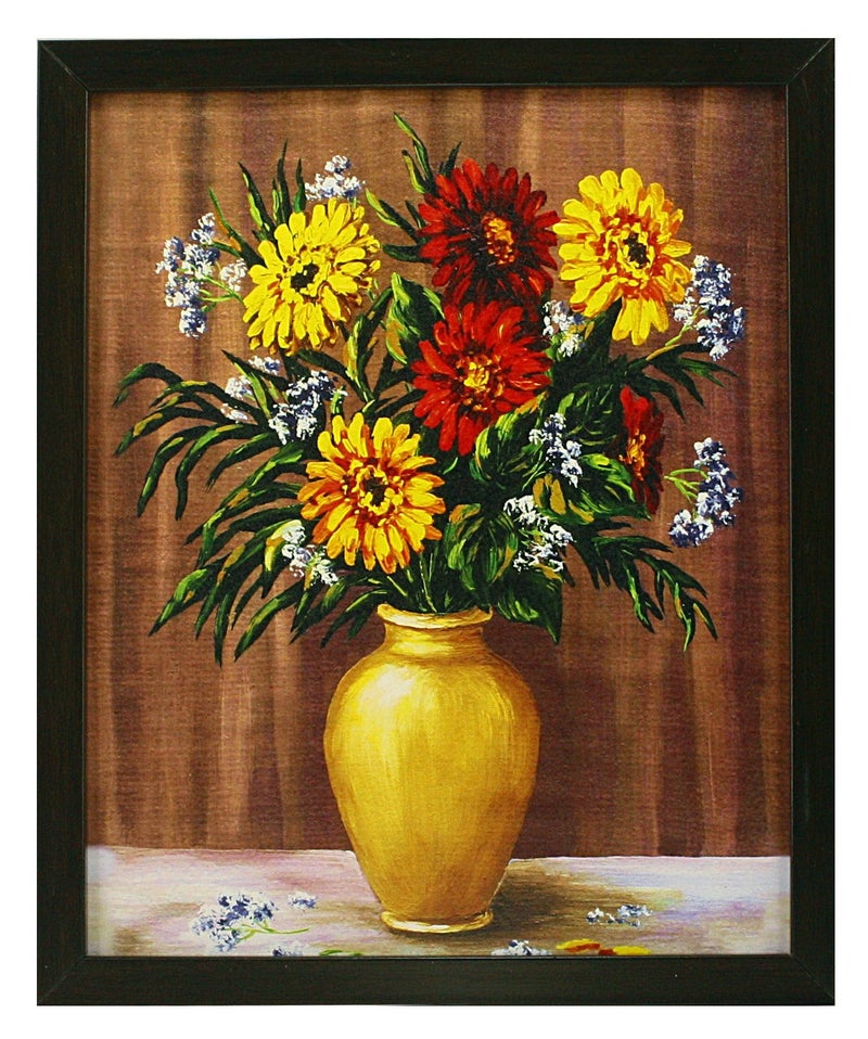 Indianara Synthetic wood FLORAL PAINTINGS (4.7 X 10.4, 8.5 X 10.4, 4.7 X 10.4 inch, Black) - Image 3
