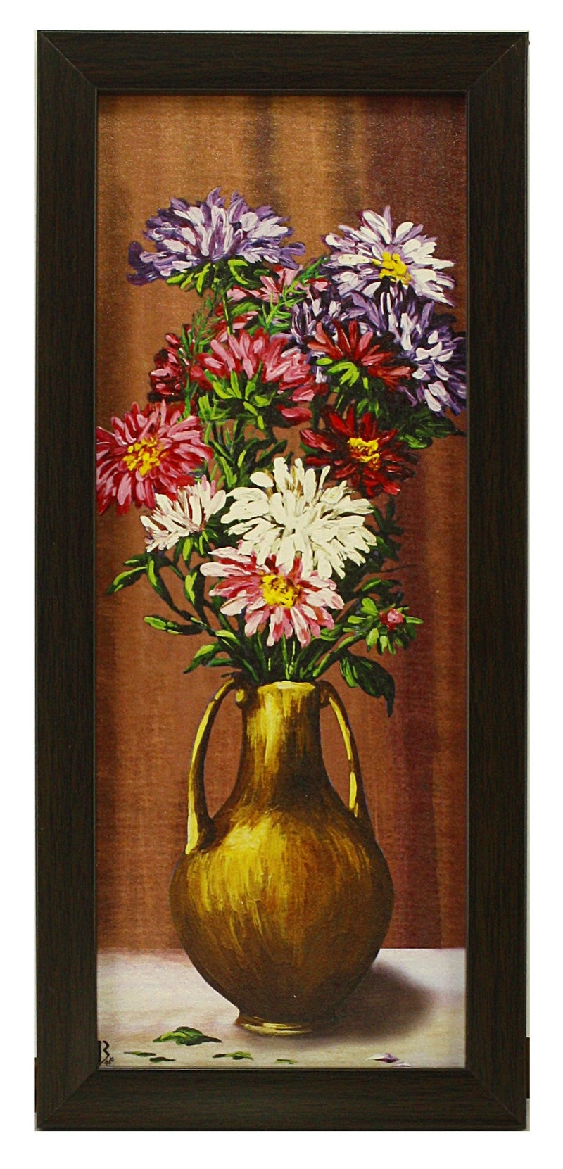Indianara Synthetic wood FLORAL PAINTINGS (4.7 X 10.4, 8.5 X 10.4, 4.7 X 10.4 inch, Black) - Image 4