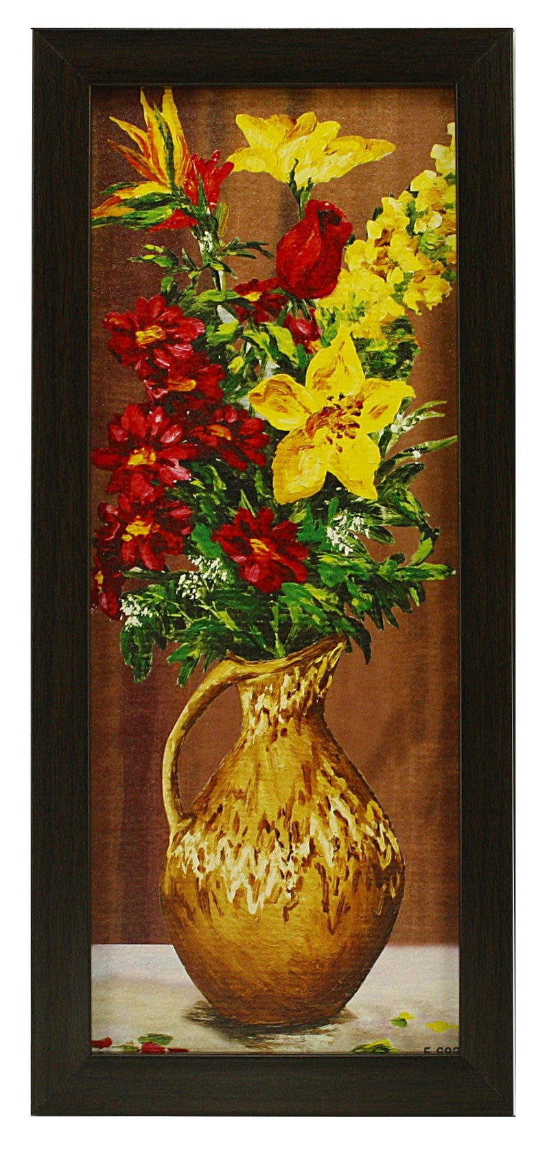 Indianara Synthetic wood FLORAL PAINTINGS (4.7 X 10.4, 8.5 X 10.4, 4.7 X 10.4 inch, Black) - Image 2