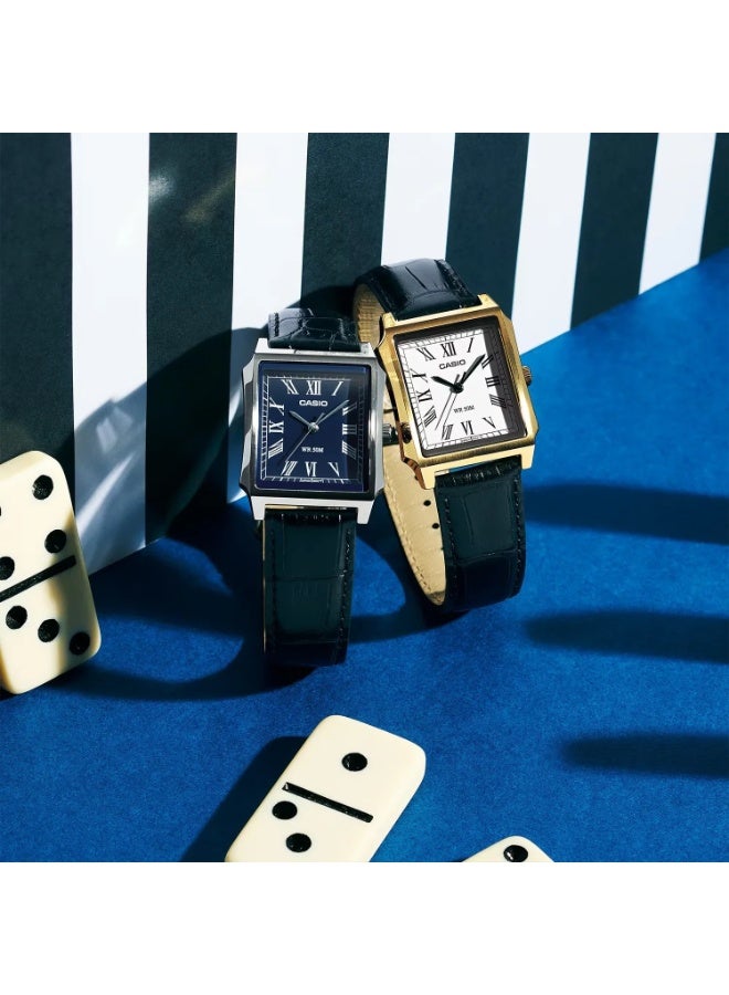 CASIO Analog Men's Watch MTP-B190GL-7B, 41 mm White Dial, Gold-Tone Stainless Steel Case & Brown Leather Strap, 50m WR - Image 4