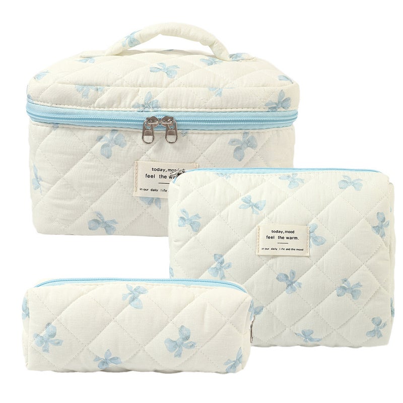 Super New Cotton Cosmetic Bag Niche Portable Washes Storage Bag Floral Ins Cute Quilted - Image 1