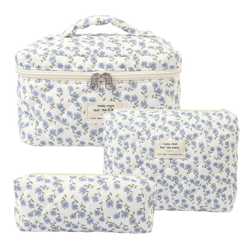 Super New Cotton Cosmetic Bag Niche Portable Washes Storage Bag Floral Ins Cute Quilted - Image 5