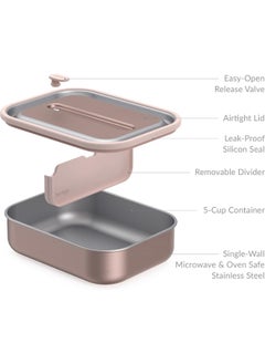 Bentgo Stainless Steel Leak Proof Lunch Box - Rose Gold  - Image 5