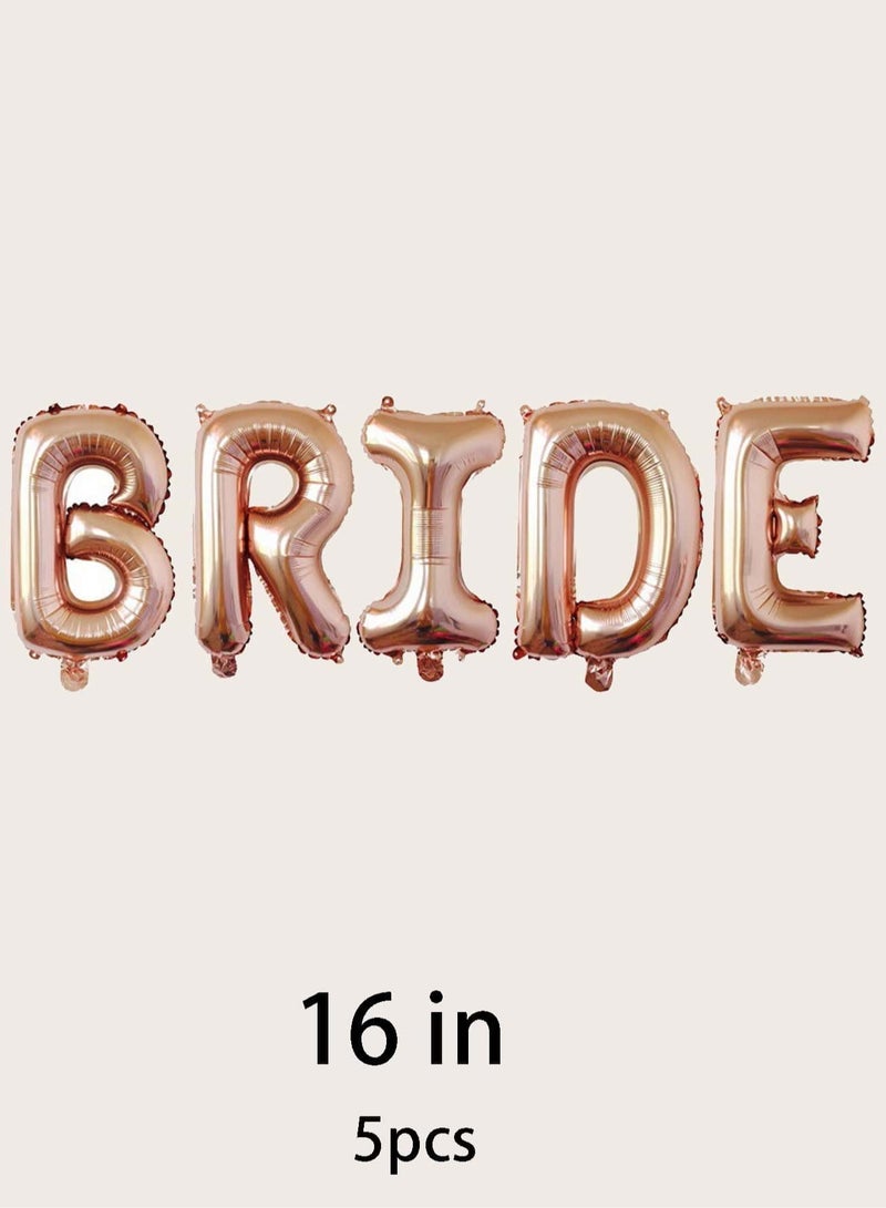 زينه عروس مجموعه من 5 بالونات بحروف كلمة عروس باللون الوردي الذهبي مقاس 16 انش - Image 5