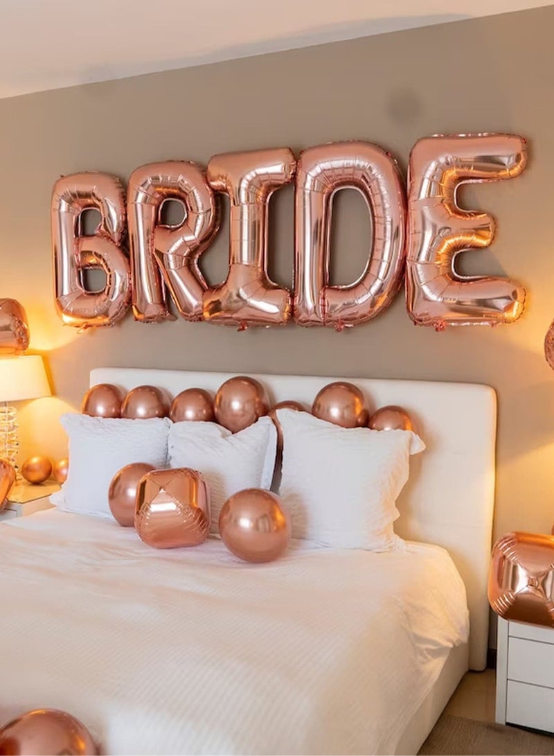 زينه عروس مجموعه من 5 بالونات بحروف كلمة عروس باللون الوردي الذهبي مقاس 16 انش - Image 2
