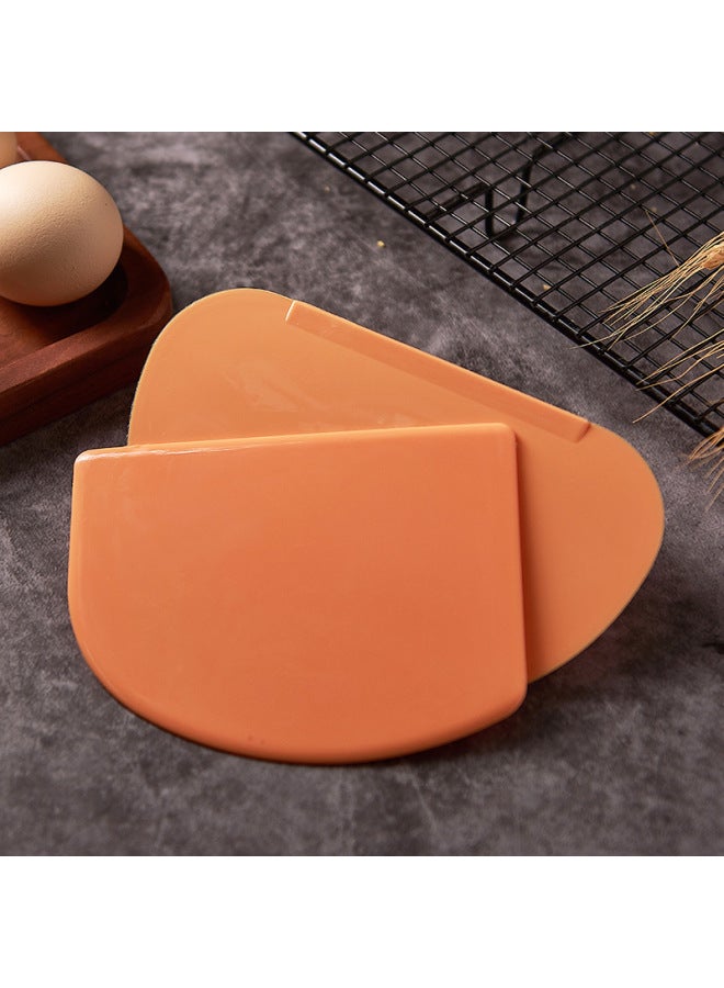 Plastic Scraper Semicircle Soft Scraper Trapezoidal Triangle Serrated Cake Cream Scraper Noodle Cutter Sausage Powder Extra Large-Color:White Large Trapezoidal Scraper (hard)