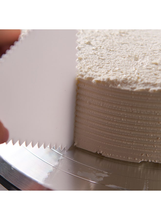 Plastic Scraper Semicircle Soft Scraper Trapezoidal Triangle Serrated Cake Cream Scraper Noodle Cutter Sausage Powder Extra Large-Color:White Large Trapezoidal Scraper (hard)