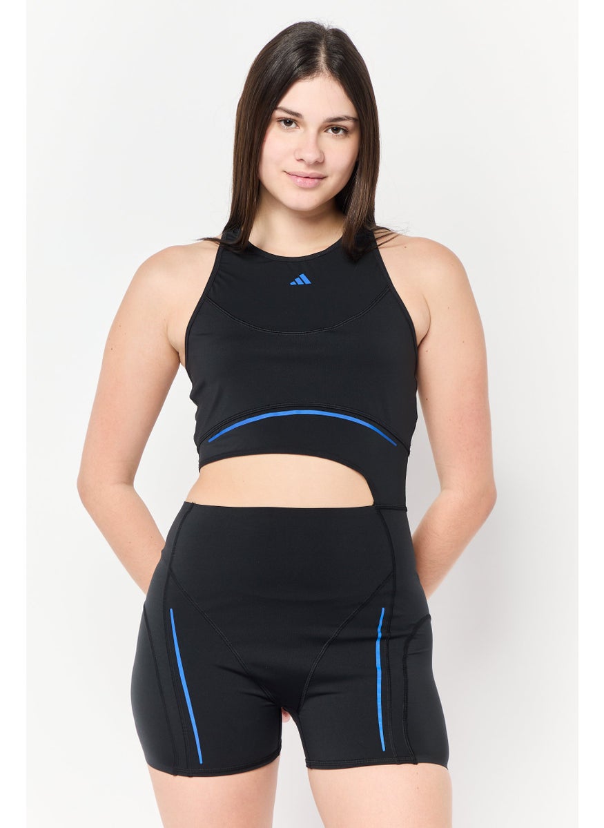 Adidas Women Sportswear Fit Sleeveless Cycling Leotard, Black  - Image 1