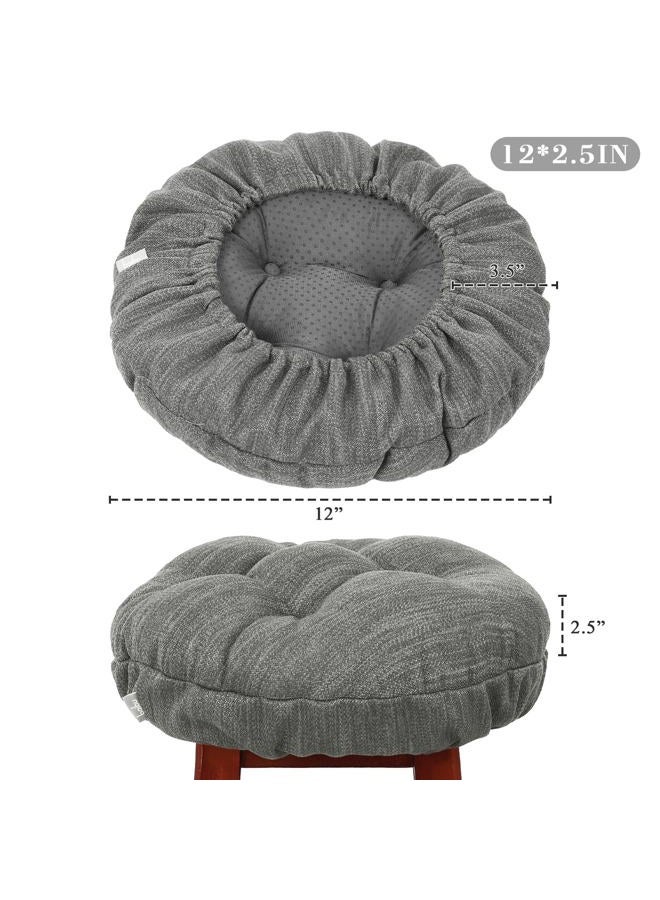 BAIBU Stool Covers Round, Super Soft Round Bar Stool Cushion Covers Seat Cushion - Cushion Onlyï¼Ë†Grey,12" (30 cm) - Image 2