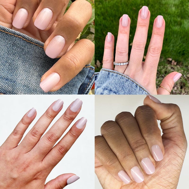 Olive & June Minimalist Instant Mani Press On Nails (Glue) | 42 Fake Nails, 21 Sizes | Non-Toxic, Long-Lasting Barely-There Look | Salon-Quality at Home | Short, Squoval | CDJ Syrup Gradient - Image 5