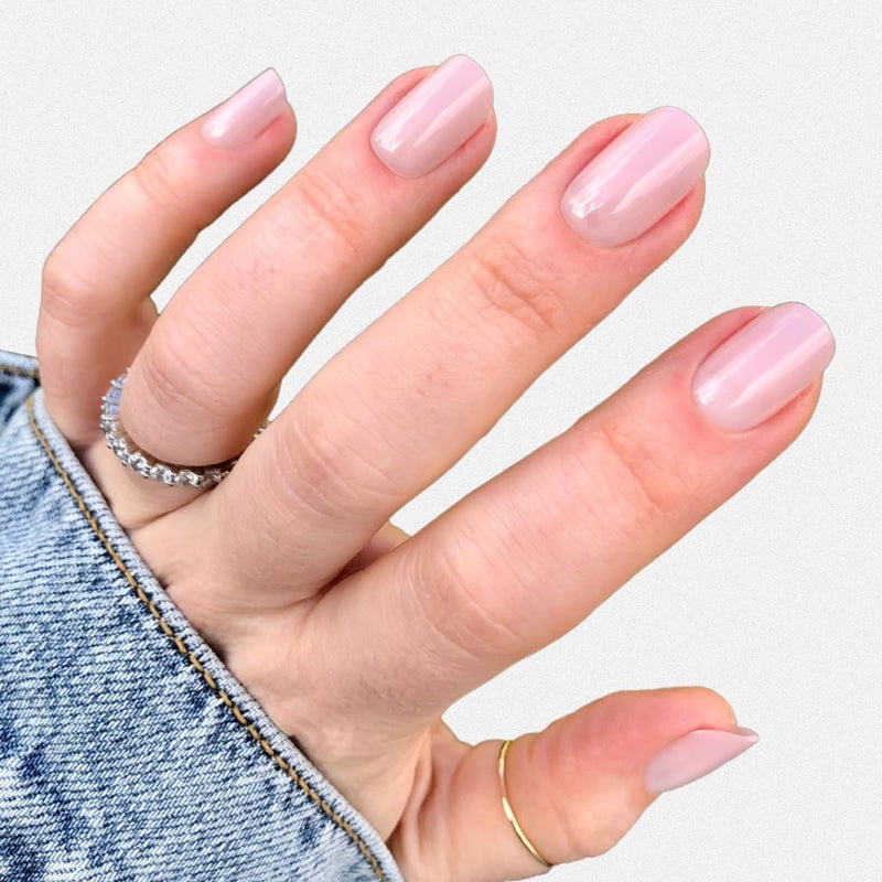 Olive & June Minimalist Instant Mani Press On Nails (Glue) | 42 Fake Nails, 21 Sizes | Non-Toxic, Long-Lasting Barely-There Look | Salon-Quality at Home | Short, Squoval | CDJ Syrup Gradient - Image 1