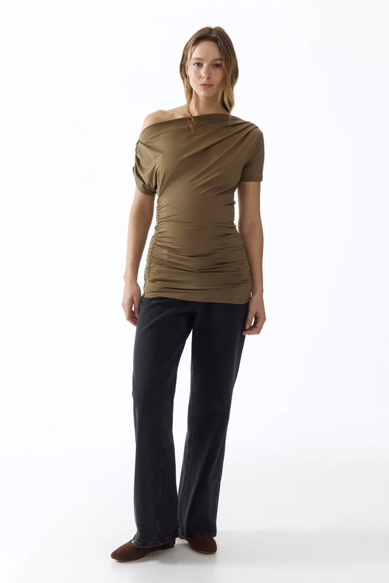 H&M MAMA Draped one-shoulder top