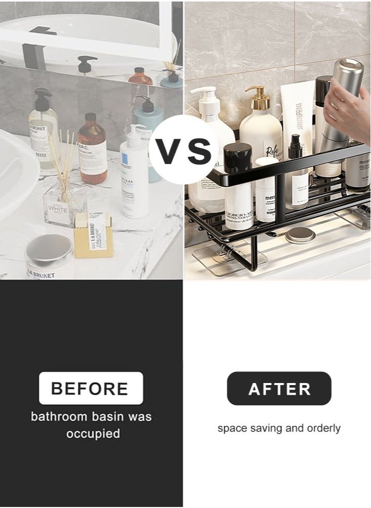 Perfii - Over The Toilet Storage Shelf Organizer with Basket, Paper Holder, No Assembly or Drilling, Efficient and Stylish Space Saver - Image 1
