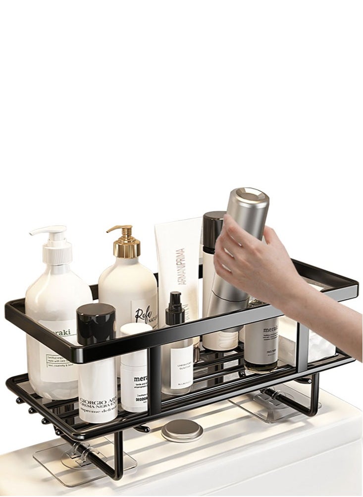 Perfii - Over The Toilet Storage Shelf Organizer with Basket, Paper Holder, No Assembly or Drilling, Efficient and Stylish Space Saver - Image 1