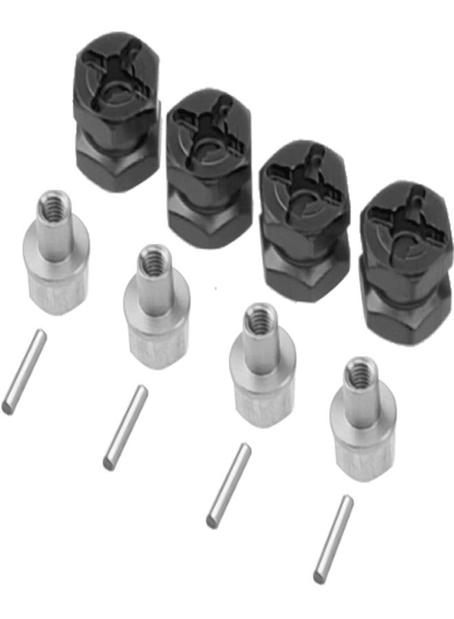 Vgoohobby 12mm Hex Wheel Hubs RC Hex Hub Drive Adapter Thickness 12mm Offset Extension Compatible with Axial SCX10 90046 D90 Tamiya MST 1/10 RC Crawler Car (Black) - Image 1