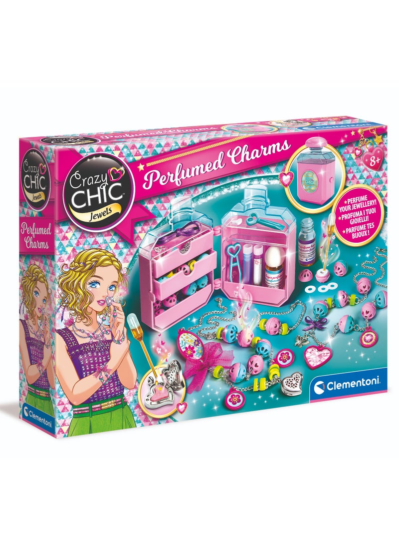 Clementoni Crazy Chic  Perfumed Charms | Jewellery-Making Kit | Do it Youself | Pretend Play | Arts & Crafts | Personalized Jewellery | Easy to Use | Develops Fine Motor Skills & Creativity | Colorful and Customizable | Fashionable | Perfume Your Jewellery! | Perfect Gift for Fashion Lovers! - Image 1