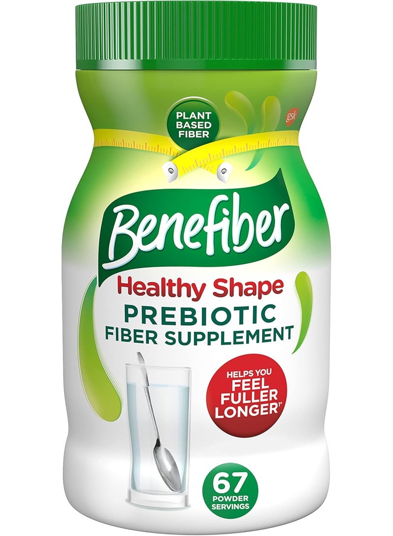 Benefiber Healthy Shape Prebiotic Fiber Supplement Powder for Digestive Health, Daily Fiber Powder - 67 Servings (17.6 Ounces)