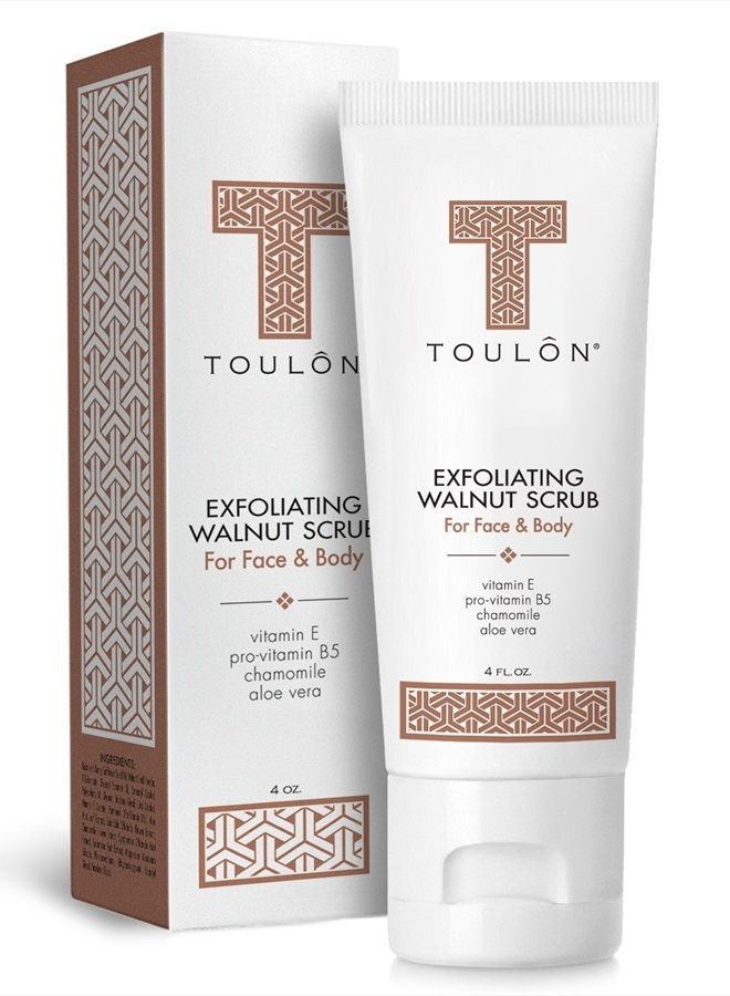 TOULON Exfoliating Face Scrub - Exfoliate Scrub - Face and Body; Walnut Facial Exfoliator. Great Exfoliant for Women or Men - Image 1