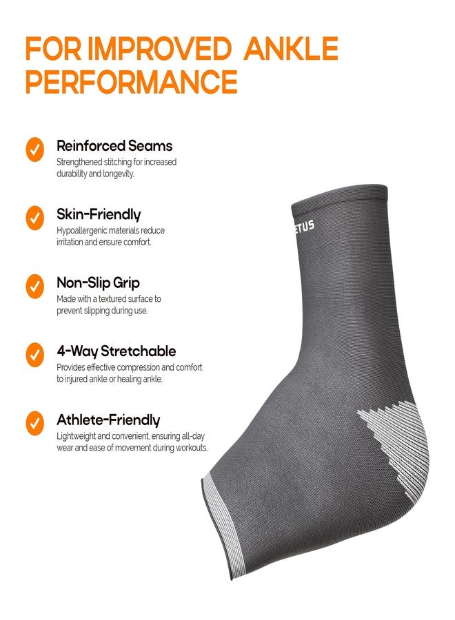 IMPETUS Ankle Support for Pain Relief for Men & Women, Compression Ankle Sleeve for Sprain, Heel Pain, Plantar Fasciitis & Injury Recovery, for Daily use, Gym, Running & Sports - Black, XXL - Image 4