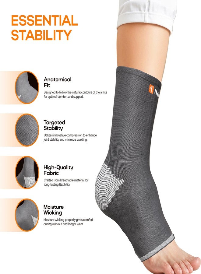 IMPETUS Ankle Support for Pain Relief for Men & Women, Compression Ankle Sleeve for Sprain, Heel Pain, Plantar Fasciitis & Injury Recovery, for Daily use, Gym, Running & Sports - Black, XXL - Image 2