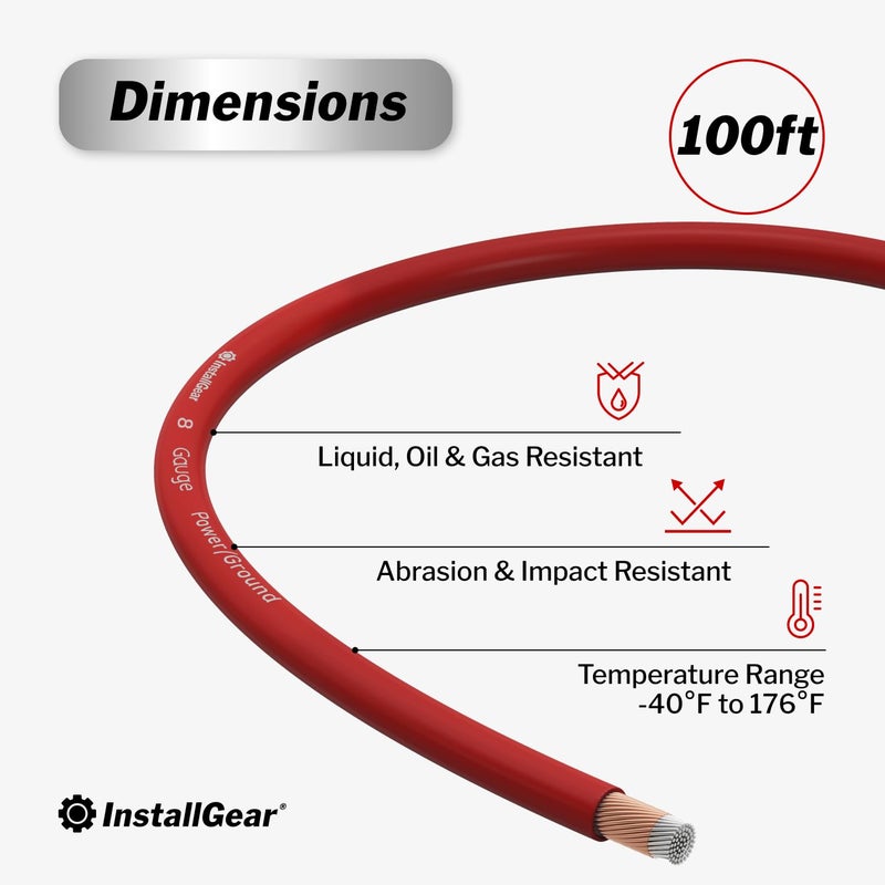 InstallGear 14 Gauge OFC Primary Remote Cable, 100-feet - Red - Speaker Cable for Car Speakers Stereos, Home Theater Speakers, Surround Sound, Radio, Automotive Cable, Outdoor - Speaker Wire 14 Gauge - Image 3