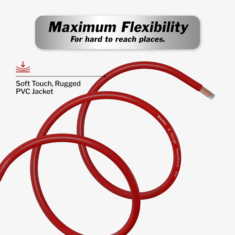 InstallGear 14 Gauge OFC Primary Remote Cable, 100-feet - Red - Speaker Cable for Car Speakers Stereos, Home Theater Speakers, Surround Sound, Radio, Automotive Cable, Outdoor - Speaker Wire 14 Gauge - Image 5