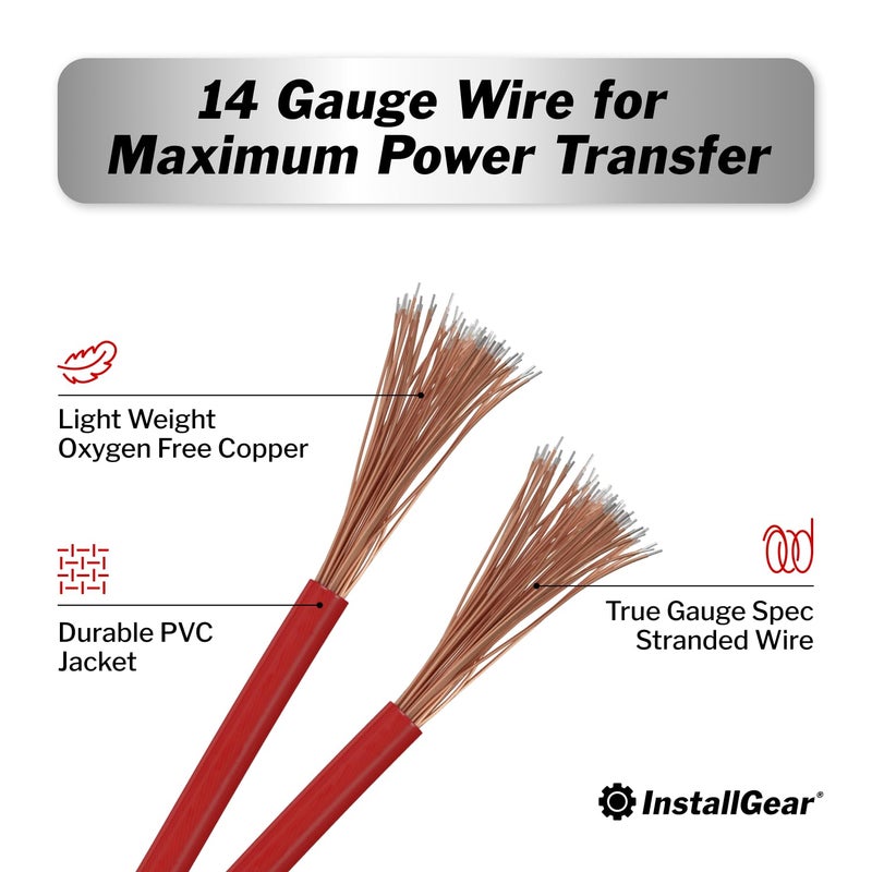InstallGear 14 Gauge OFC Primary Remote Cable, 100-feet - Red - Speaker Cable for Car Speakers Stereos, Home Theater Speakers, Surround Sound, Radio, Automotive Cable, Outdoor - Speaker Wire 14 Gauge - Image 2