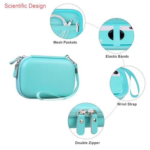 Elonbo Camera Carrying Case for KODAK Printomatic Digital Instant Print Camera, Portable Bluetooth Photo Printer Storage Holder Bag, ​Mesh Bag Fits Zink Photo Paper,MicroSD Card,USB Cable,Green+Green - Image 4