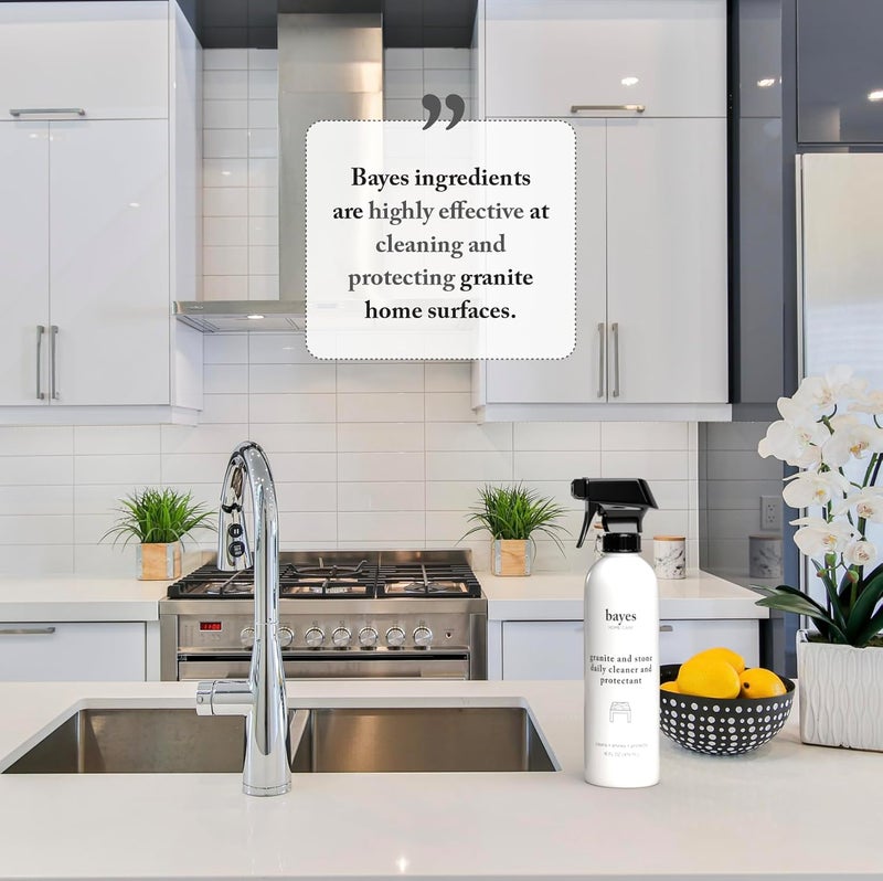 Bayes Granite and Stone Daily Cleaner and Protectant - Cleans, Shines, and Protects - For Granite, Quartz, Marble, Tile, and Natural Stone Surfaces - 16 oz - Image 1
