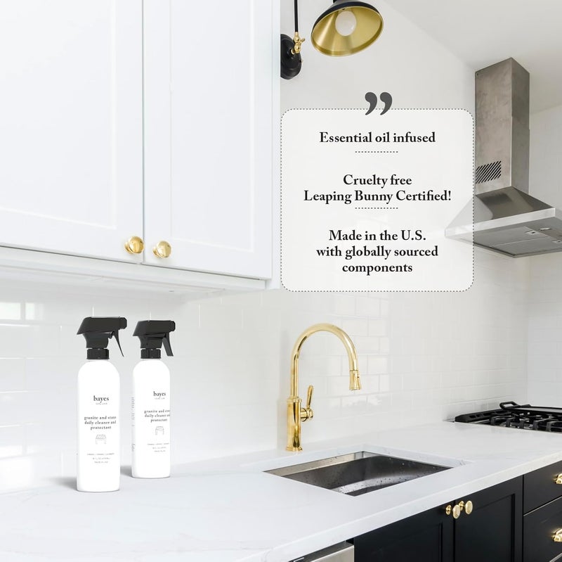 Bayes Granite and Stone Daily Cleaner and Protectant - Cleans, Shines, and Protects - For Granite, Quartz, Marble, Tile, and Natural Stone Surfaces - 16 oz - Image 5