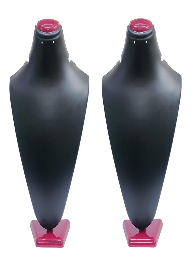 morel JEWELS BLACK RED PLASTIC NECKLACE STAND 10 INCH IMITATION JEWELRY STAND FOR CHAIN DISPLAY STAND MOTI MALA STAND GOLD JEWELRY SHOWROOM, EXHIBITION, DISPLAY STAND.|PACK OF 2| - Image 1