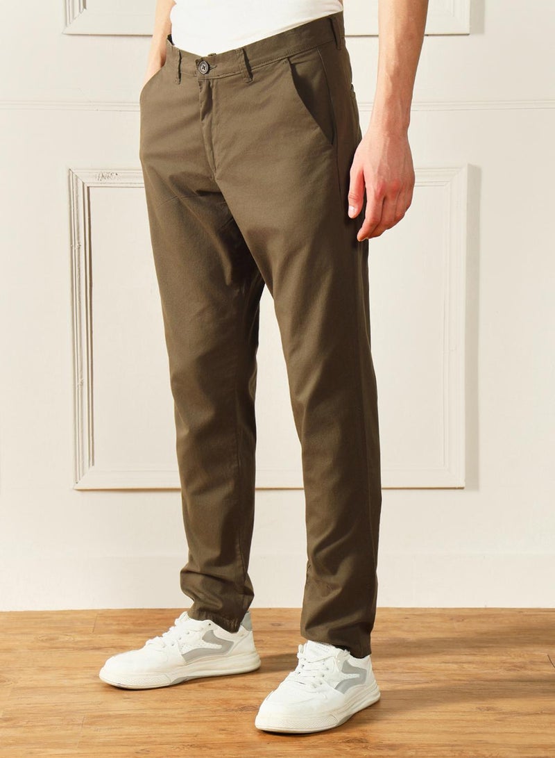 Dennis Lingo Forest Green Chinos for Men - Slim Fit, Trendy, 100% Cotton  - Image 3