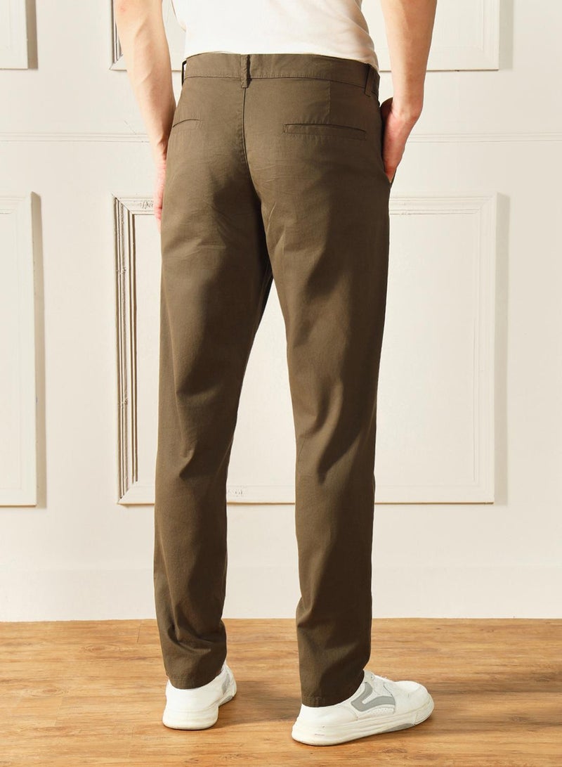 Dennis Lingo Forest Green Chinos for Men - Slim Fit, Trendy, 100% Cotton  - Image 5