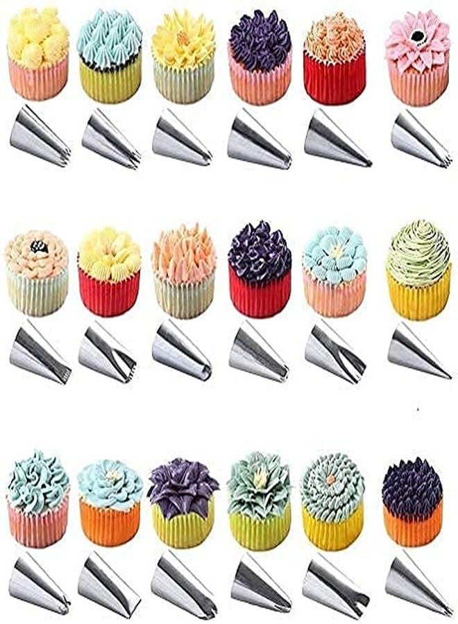 BOTIST 12 Pieces Cake Decorator Set Frosting Icing Piping Bag Tips Along Steel nozzles (Multicolor) - Image 4