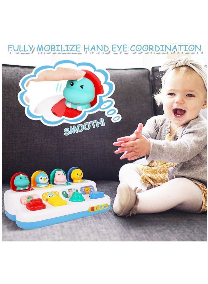 HUANGER Baby Interactive Pop Up Animals Toy, Toddlers Musical Learning Infant Sensory Pop-up Activity Toys for 6-12-18 Months & 1 Year Old Kids Boys Girls Gifts - Image 4