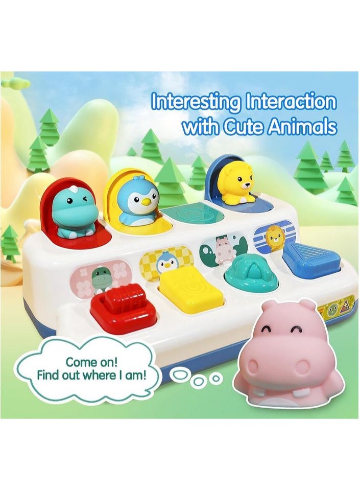 HUANGER Baby Interactive Pop Up Animals Toy, Toddlers Musical Learning Infant Sensory Pop-up Activity Toys for 6-12-18 Months & 1 Year Old Kids Boys Girls Gifts - Image 5