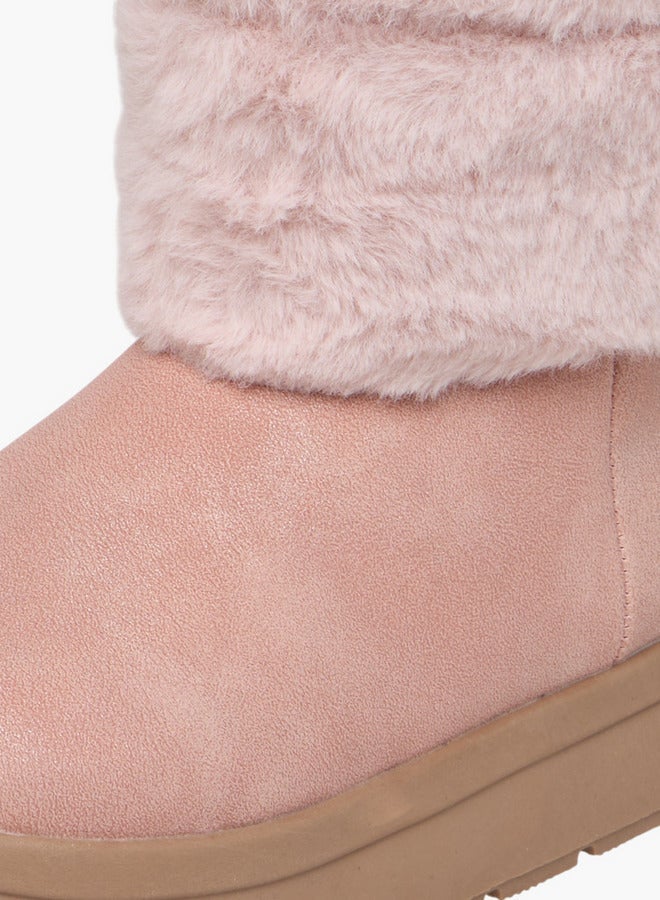 JUNIORS Faux Fur Boots with Zip Closure - Image 4