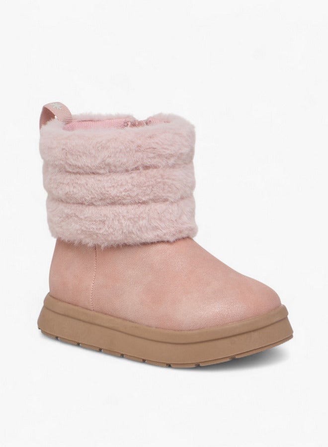 JUNIORS Faux Fur Boots with Zip Closure - Image 2