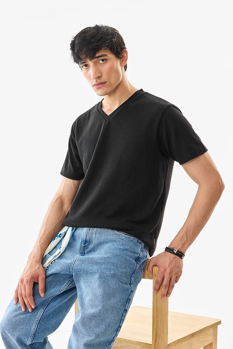 SNITCH V Neck Stretch Regular Fit T-Shirt