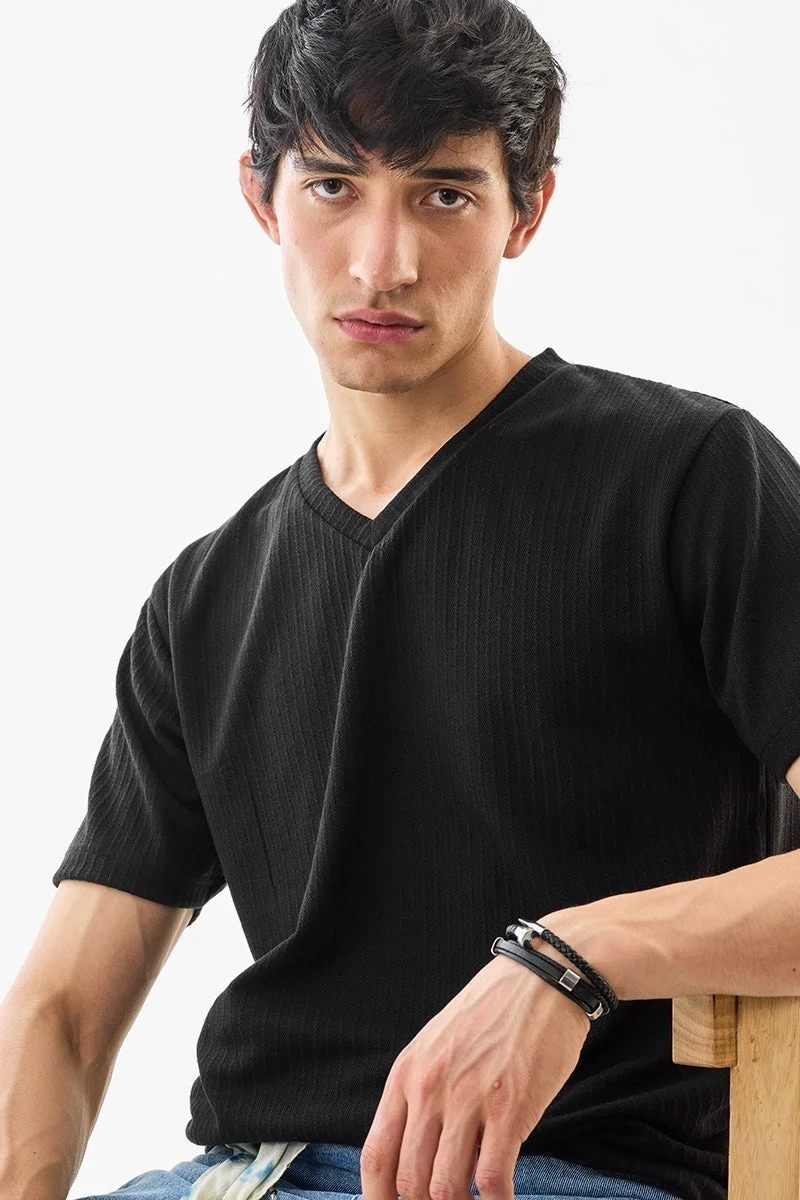 SNITCH V Neck Stretch Regular Fit T-Shirt