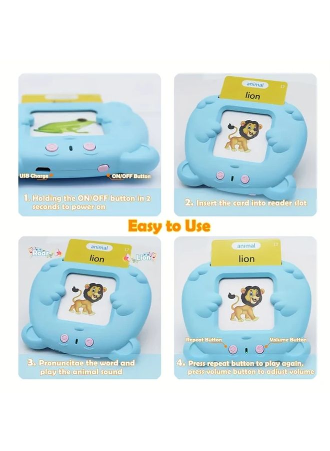 Blue Rechargeable English Word Learning Toy With 112 Flash Cards 224 Words Educational Gift - Image 3