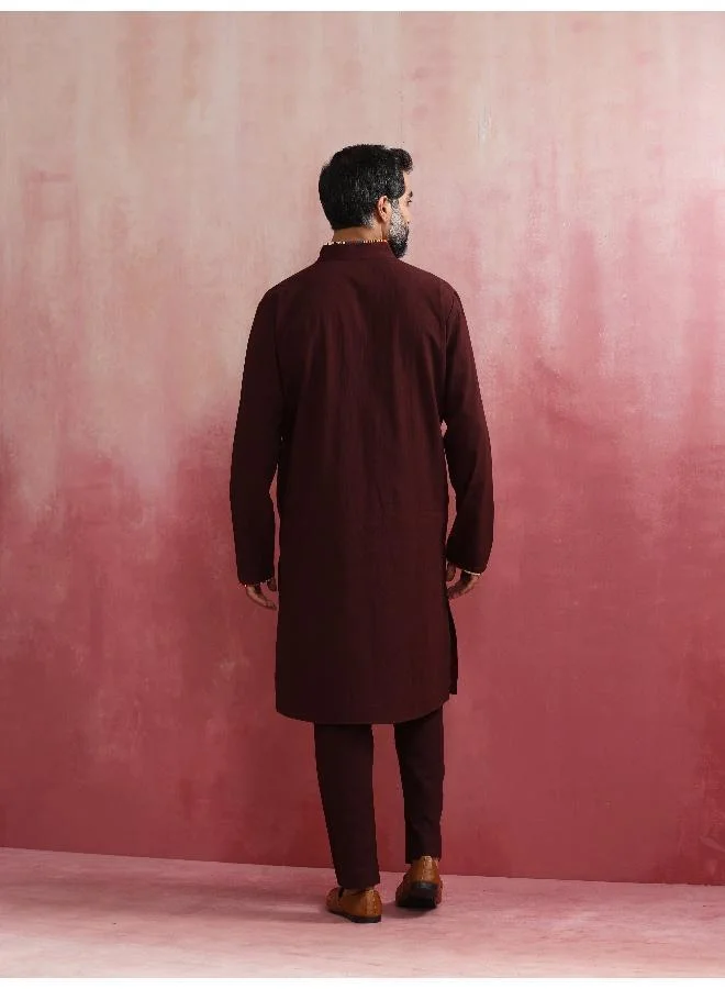 ترو برونز Men's Cola Mandarin Collar Kurta