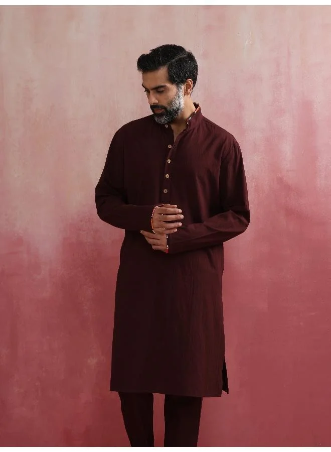 ترو برونز Men's Cola Mandarin Collar Kurta