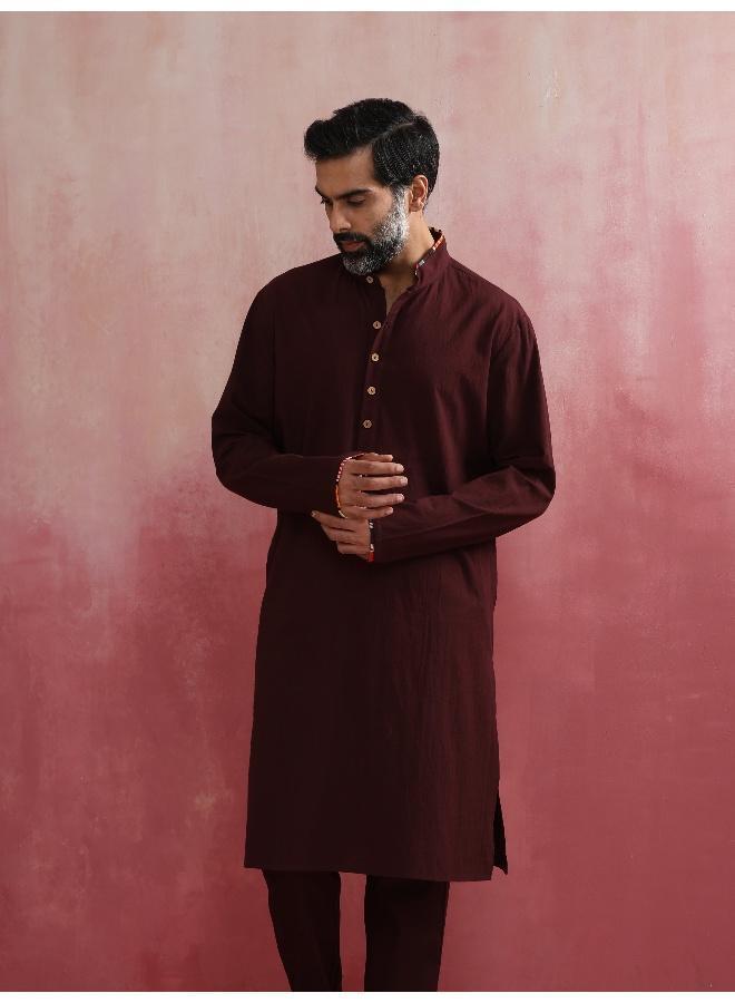 trueBrowns Men's Cola Mandarin Collar Kurta  - Image 3