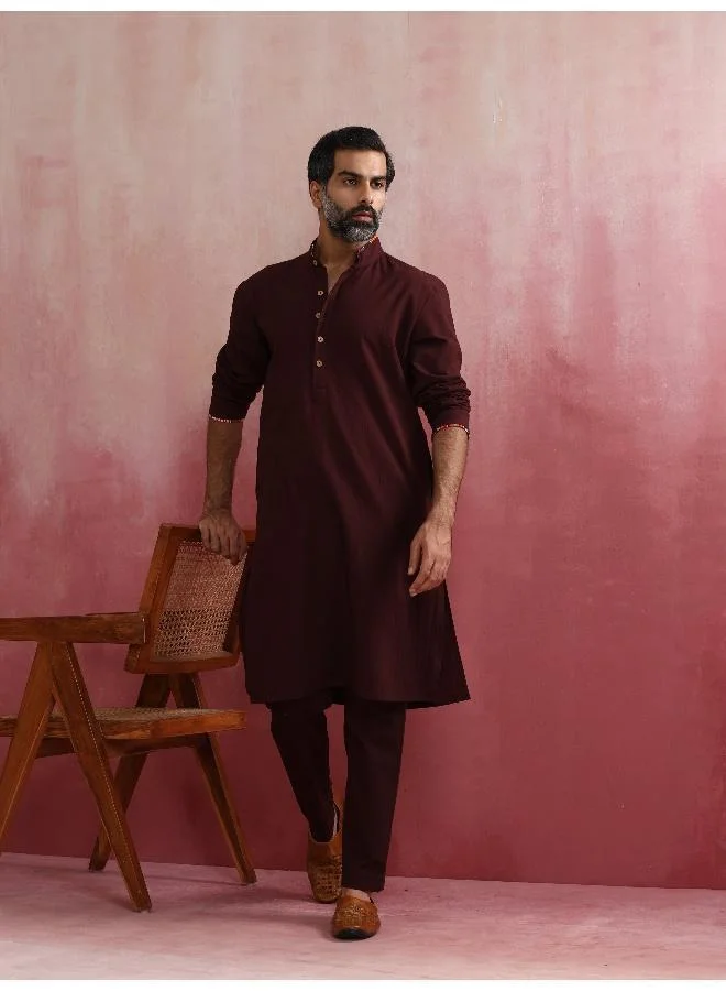 ترو برونز Men's Cola Mandarin Collar Kurta