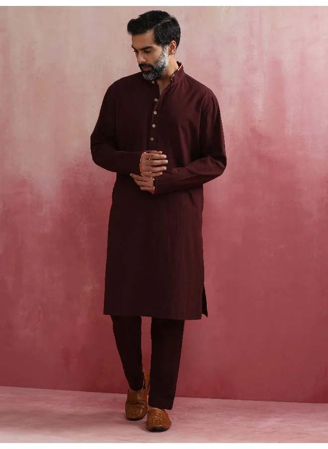 ترو برونز Men's Cola Mandarin Collar Kurta